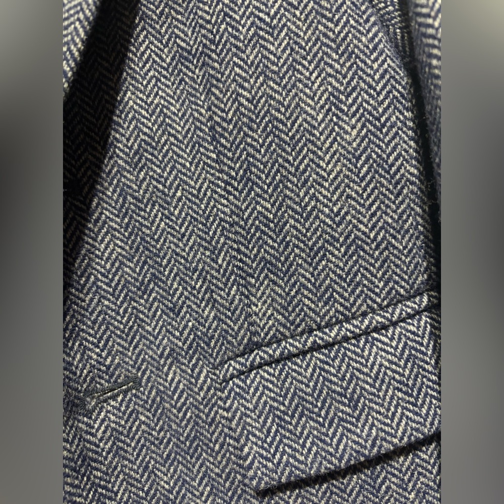 Janie and Jack Navy Herringbone Jacket and pant set - Picture 2 of 6
